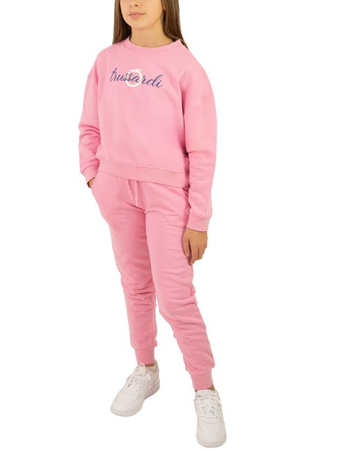 TRUSSARDI FLESHI Sweatshirt and trousers tracksuit beconia pink - Children's tracksuits