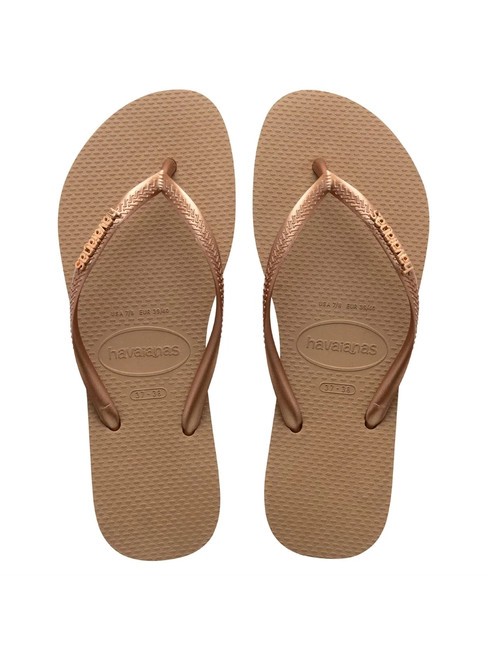 HAVAIANAS SLIM LOGO Flip flops rose / gold - Women’s shoes
