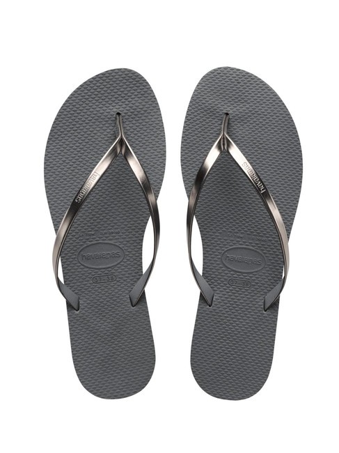 HAVAIANAS YOU METALLIC Rubber flip flops grey steel/metallic graphite - Women’s shoes
