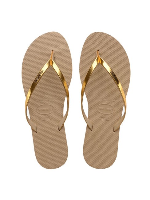 HAVAIANAS YOU METALLIC Rubber flip flops golden sand metallic - Women’s shoes