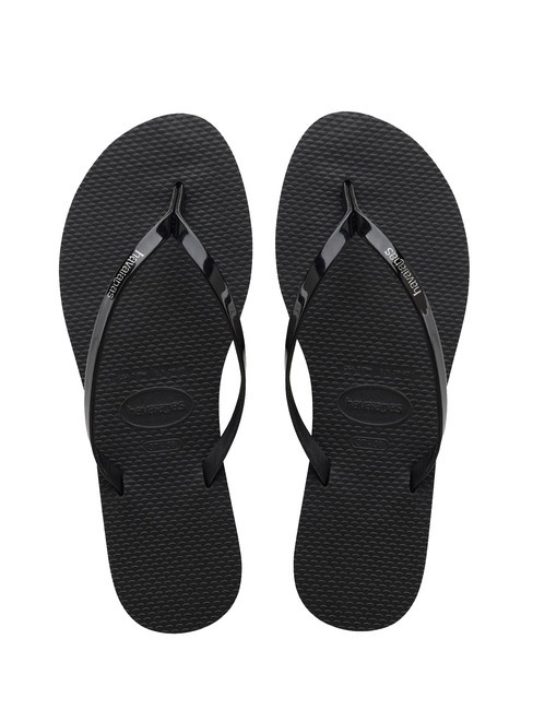 HAVAIANAS YOU METALLIC Rubber flip flops BLACK - Women’s shoes