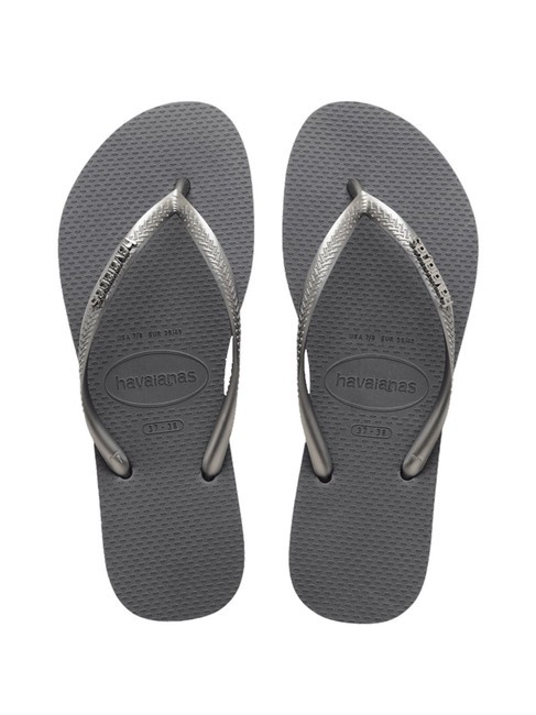 HAVAIANAS SLIM LOGO Flip flops steel / gray - Women’s shoes