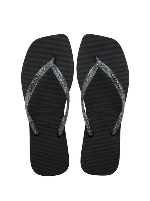 HAVAIANAS SQUARE LOGO Flip flops black/silver - Women’s shoes