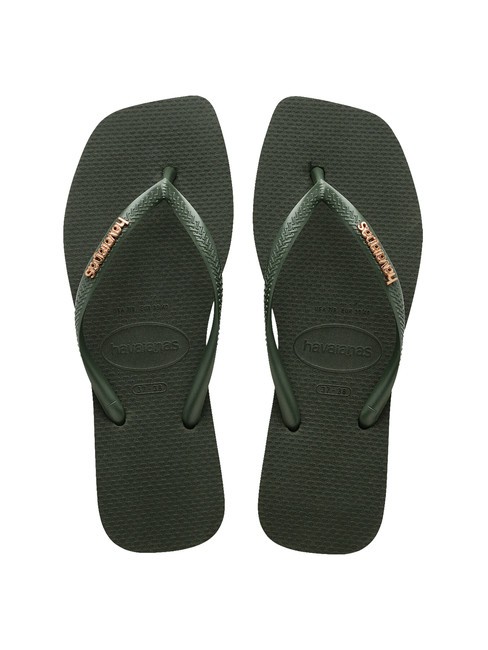 HAVAIANAS SQUARE LOGO Flip flops olivegreen - Women’s shoes