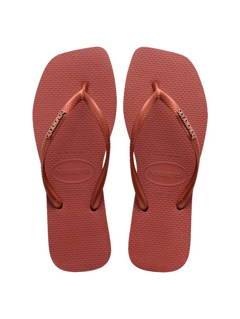HAVAIANAS SQUARE LOGO Flip flops mahogany - Women’s shoes