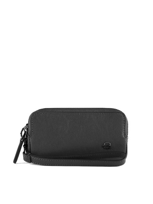 PIQUADRO BLACK SQUARE Mini leather clutch Black - Tablet holder& Organizer