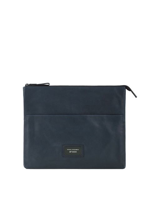 PIQUADRO HARPER Flat leather clutch blue - Tablet holder& Organizer
