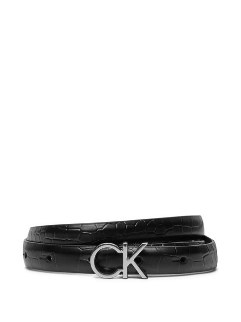 CALVIN KLEIN DAILY Leather belt ck black croco - Belts