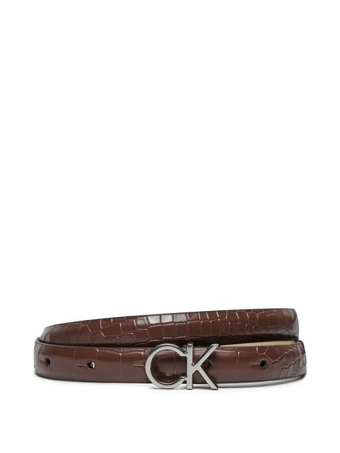 CALVIN KLEIN DAILY Leather belt chocolate lab croco - Belts