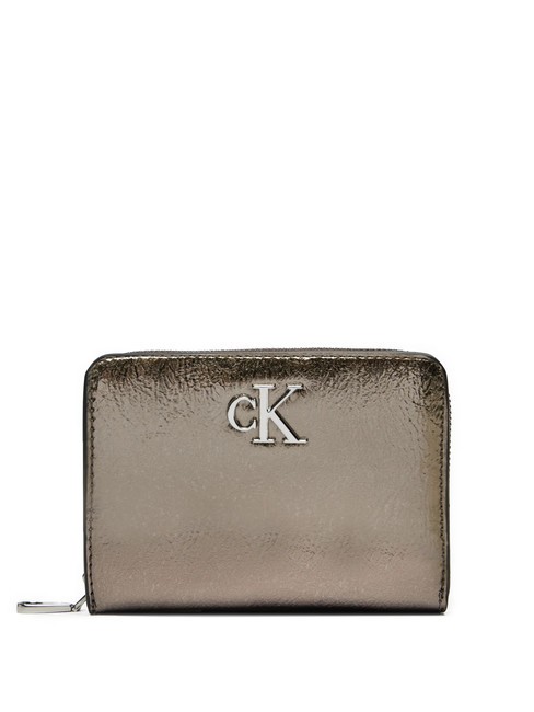 CALVIN KLEIN CK JEANS MINIMAL MONOGRAM  Medium wallet gunmetal - Women’s Wallets