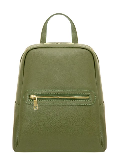 LESAC GELSO Leather backpack olive - Women’s Bags