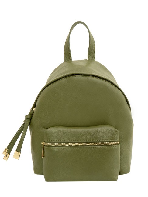 LESAC VANESSA Dollar leather backpack olive - Women’s Bags