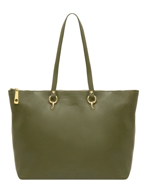 LESAC VIOLA  Leather shopping bag olive - Women’s Bags