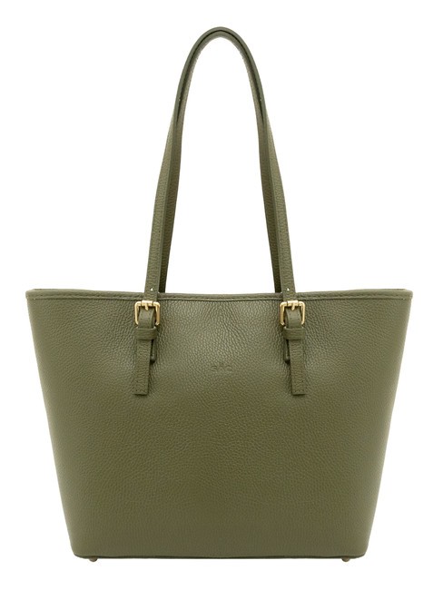 LESAC CHIARA Dollar leather shopper bag olive - Women’s Bags