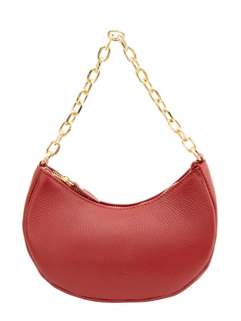 LESAC GIUDITTA Leather hobo bag with chain red - Women’s Bags
