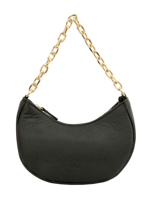 LESAC GIUDITTA Leather hobo bag with chain black - Women’s Bags
