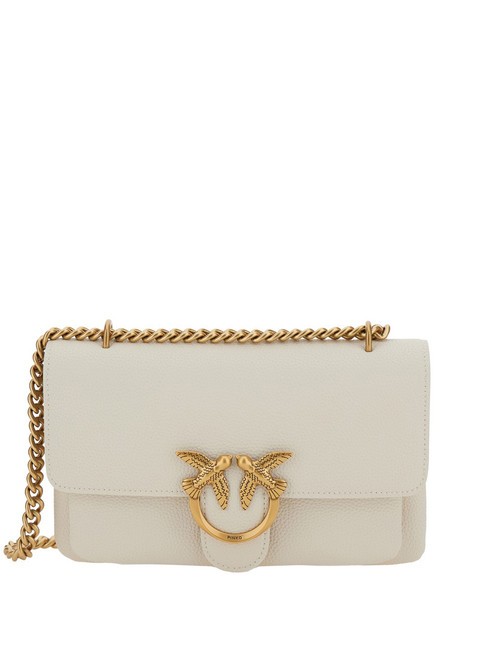 PINKO LOVE SOFT MINI Shoulder bag / crossbody bag silk white-antique gold - Women’s Bags