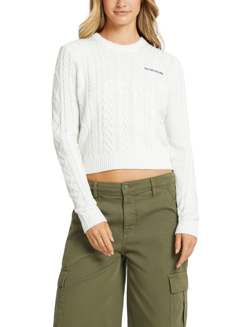 GUESS JEANS CABLE Sweater  warm white - Women's Sweaters