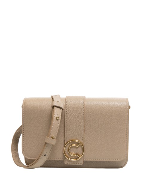 COCCINELLE TULIP Leather shoulder bag with flap powder pink - Women’s Bags