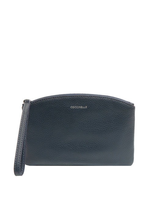 COCCINELLE ROUNDED ENVELOPE Leather clutch with cuff midnight blue - Women’s Bags