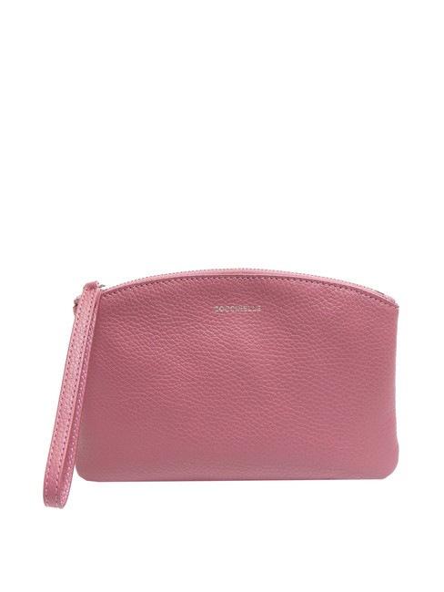 COCCINELLE ROUNDED ENVELOPE Leather clutch with cuff pulp pink - Women’s Bags