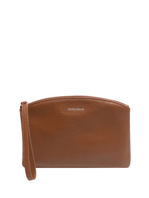 COCCINELLE ROUNDED ENVELOPE Leather clutch with cuff BRULE - Women’s Bags