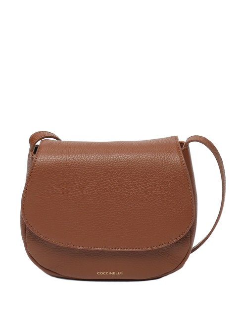 COCCINELLE CHERRY Round leather shoulder bag BRULE - Women’s Bags