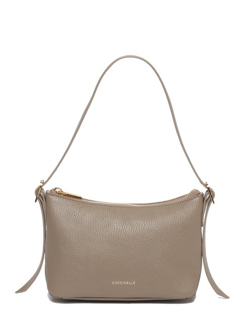COCCINELLE CHERRY Small leather shoulder bag warm taupe - Women’s Bags