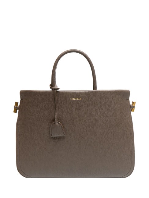 COCCINELLE BLUE SOFT Hammered leather handbag ebony - Women’s Bags