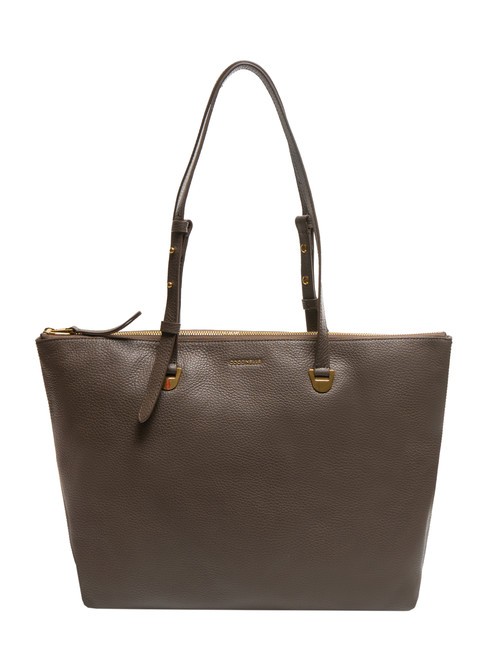 COCCINELLE LEA Hammered leather shopping bag ebony - Women’s Bags