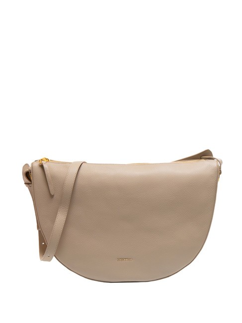 COCCINELLE LEA Hammered leather crescent shoulder bag powder pink - Women’s Bags