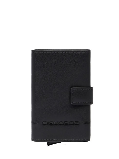 PIQUADRO KIRI Leather card holder Black - Men’s Wallets
