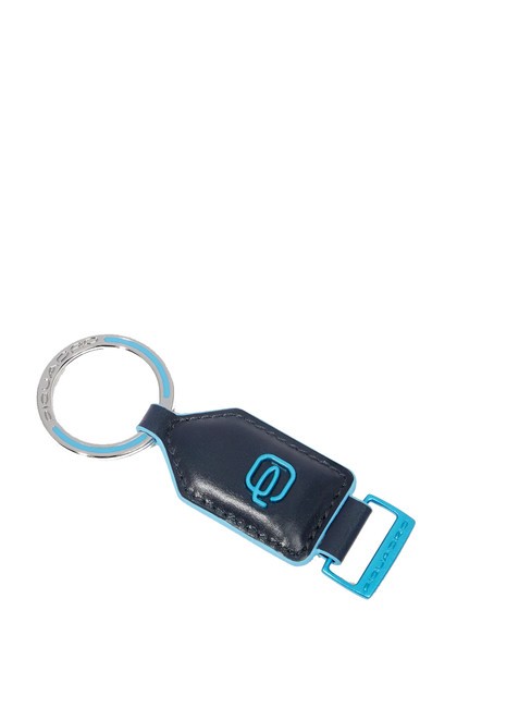 PIQUADRO BLUE SQUARE  Leather and metal key ring blue - Key holders