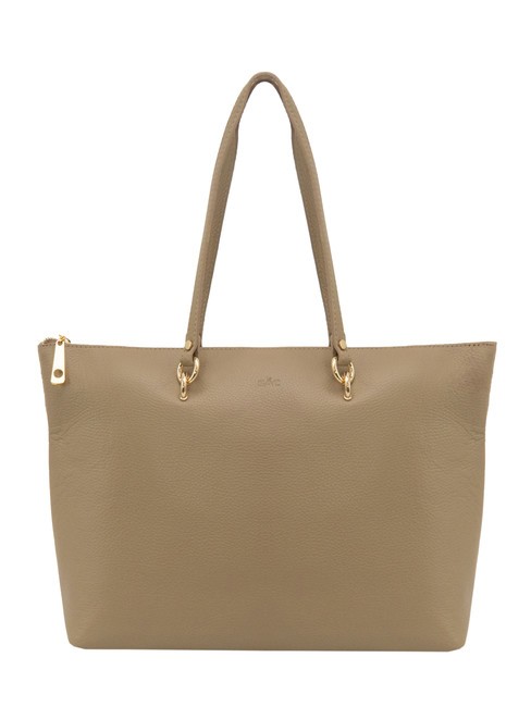 LESAC VIOLA  Leather shopping bag light taupe - Women’s Bags