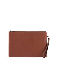 PIQUADRO BLACK SQUARE Leather clutch - Tablet holder& Organizer