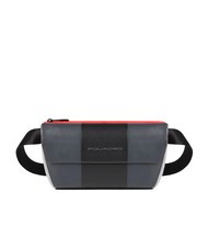 PIQUADRO CAMPIONARIO -  URBAN Leather bum bag Grey - Hip pouches - 1