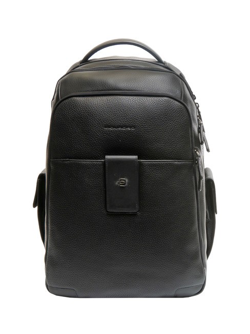 PIQUADRO ILI Hammered leather backpack, 15.6" laptop Black2 - Laptop backpacks