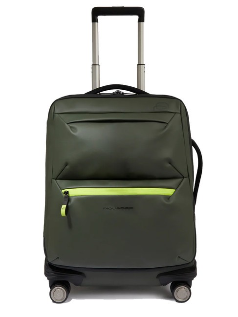 PIQUADRO CORNER SPECIALE GOMMATO Water Resistant Hand Luggage Trolley GREEN - Hand luggage