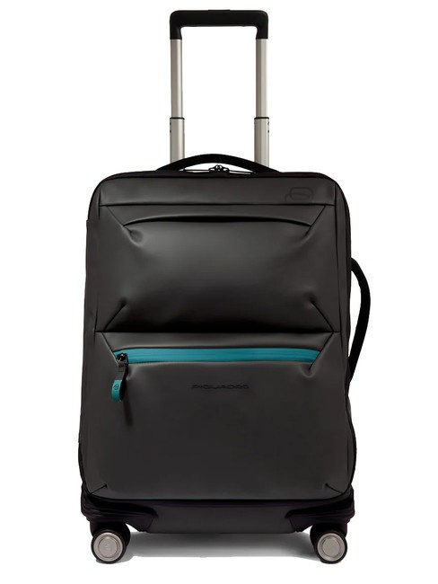 PIQUADRO CORNER SPECIALE GOMMATO Water Resistant Hand Luggage Trolley Black - Hand luggage