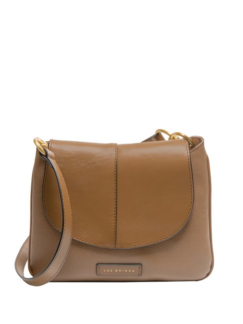 THE BRIDGE ELISABETTA Leather shoulder bag with flap oyster abb. gold - Women’s Bags