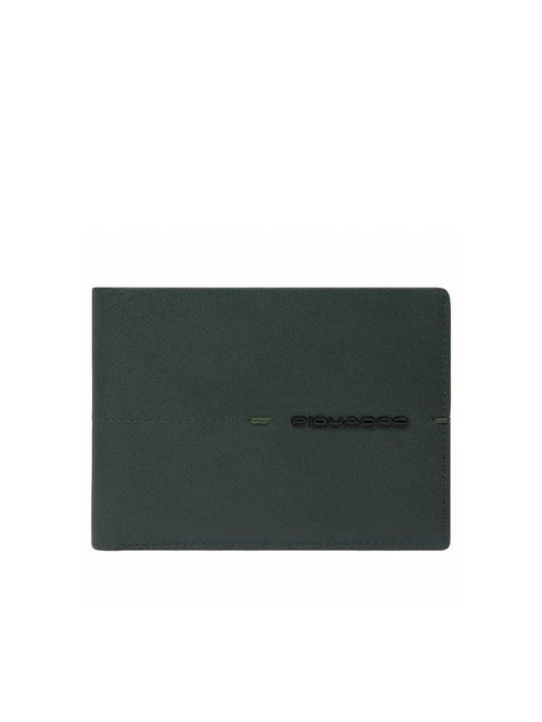 PIQUADRO KIRI Leather wallet, with coin purse GREEN - Men’s Wallets