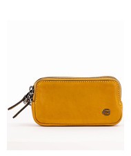 PIQUADRO CAMPIONARIO - BLACK SQUARE Mini leather clutch Yellow - Tablet holder& Organizer - 1