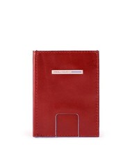 PIQUADRO CAMPIONARIO - BLUE SQUARE Leather credit card holder RED - Men&rsquo;s Wallets - 1
