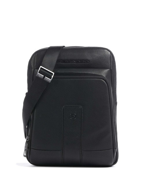 PIQUADRO CARL Leather bag, tablet holder Black - Over-the-shoulder Bags for Men
