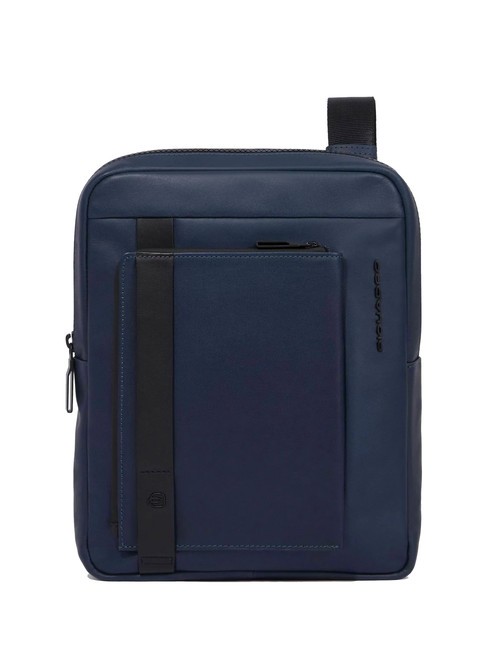 PIQUADRO DAVID Leather iPad 11 holder bag blue - Over-the-shoulder Bags for Men