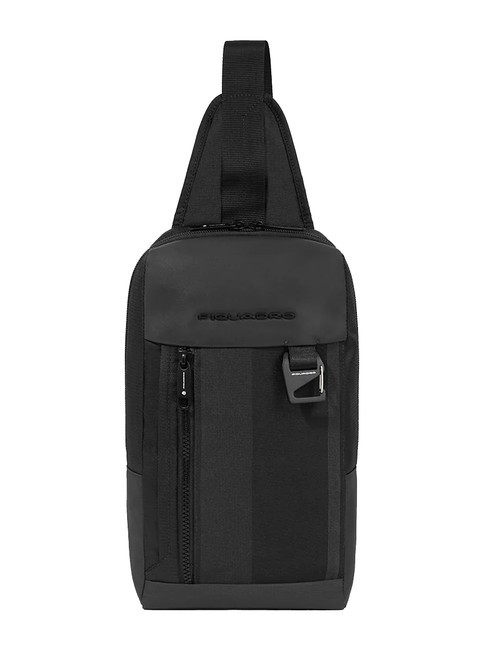 PIQUADRO STEVE Single shoulder backpack bag Black - Over-the-shoulder Bags for Men