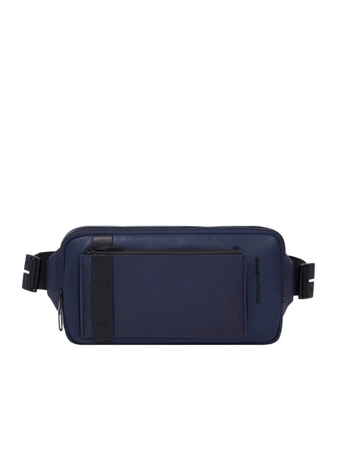 PIQUADRO DAVID Leather bum bag blue - Hip pouches