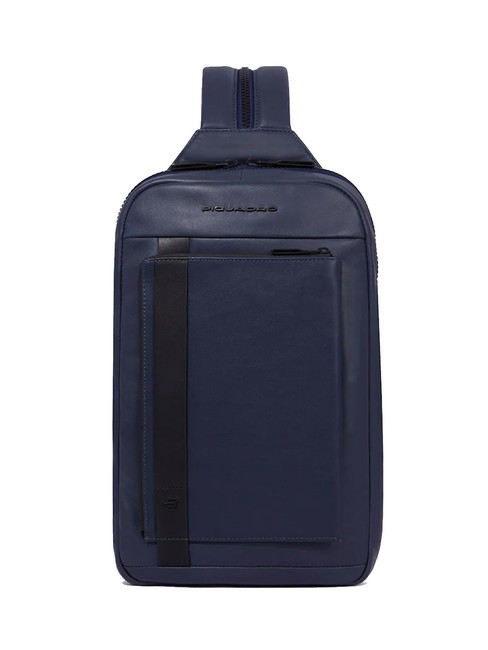 PIQUADRO DAVID Leather backpack bag blue - Over-the-shoulder Bags for Men