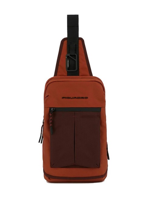 PIQUADRO ARNE Single shoulder backpack bag ORANGE - Over-the-shoulder Bags for Men