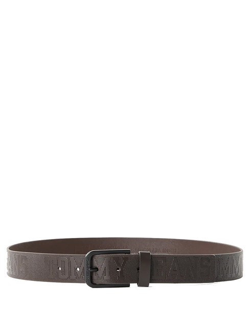 TOMMY HILFIGER TOMMY JEANS Adjustable leather belt dark brown - Belts
